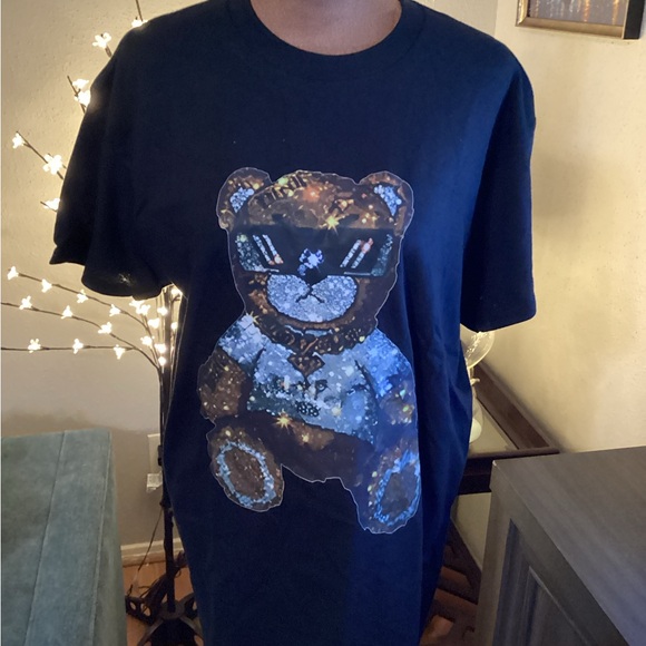 Men’s Black T-Shirt with Graphic Bear. - Picture 4 of 6